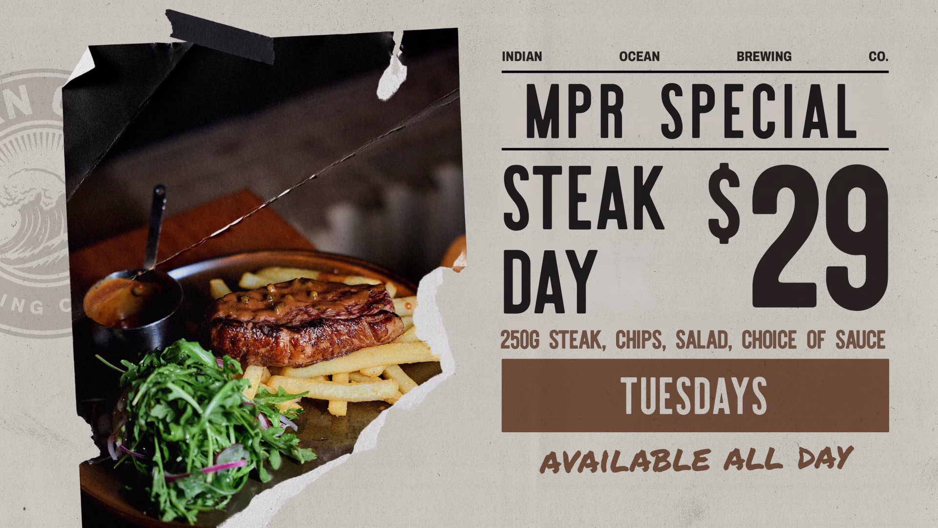 Tuesdays are Steak Day at the Indi in Mindarie for all MPR members